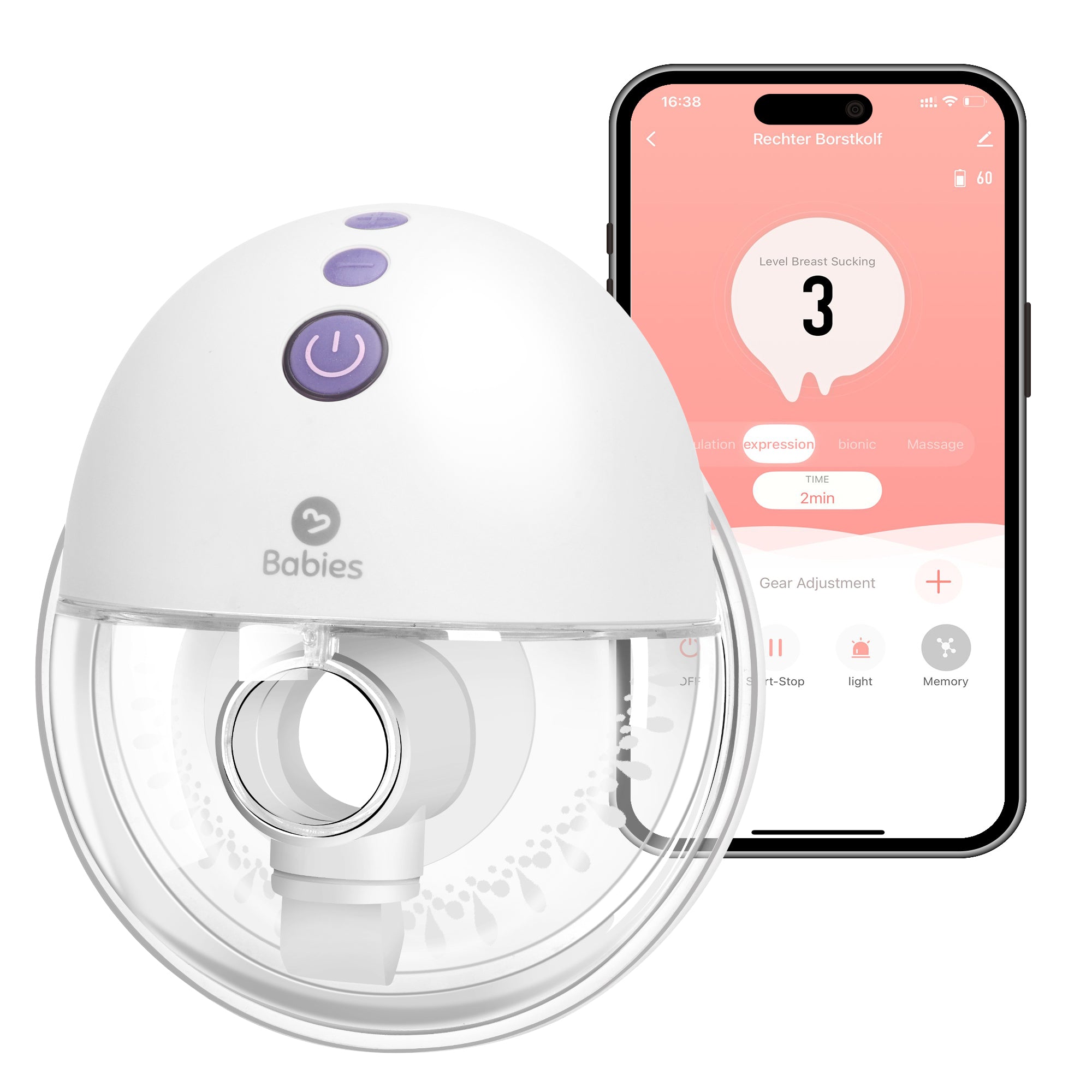 Draagbare Borstkolf Elektrisch met App Singel