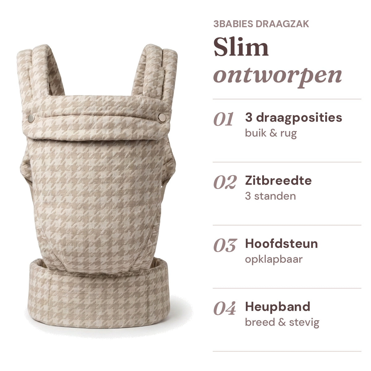 Ergonomische draagzak baby vanaf geboorte Beige