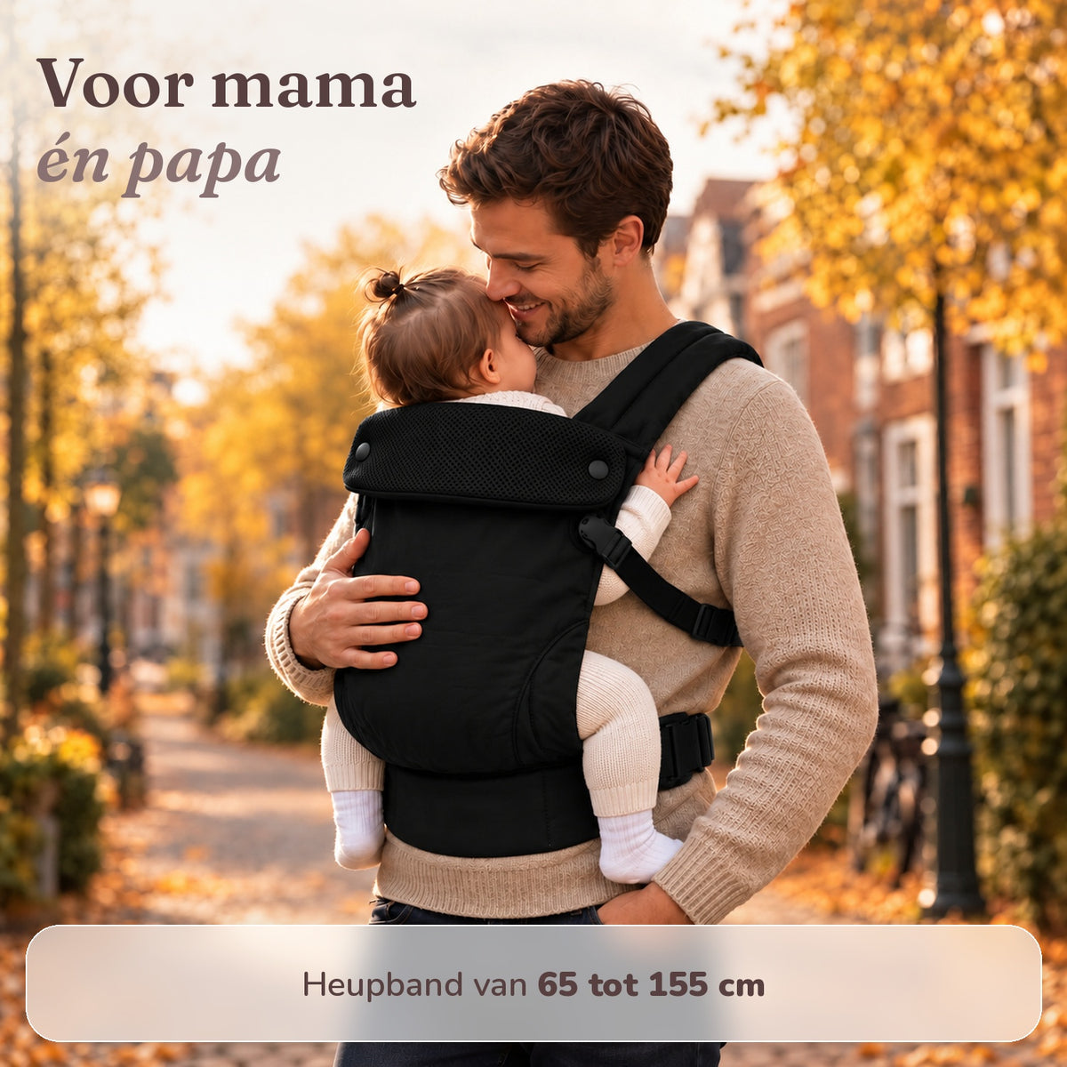 Ergonomische draagzak baby vanaf geboorte Zwart