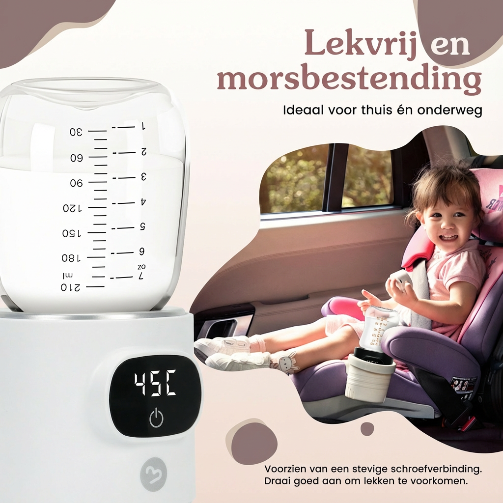 Tragbarer kabelloser Flaschenwärmer, Weiß