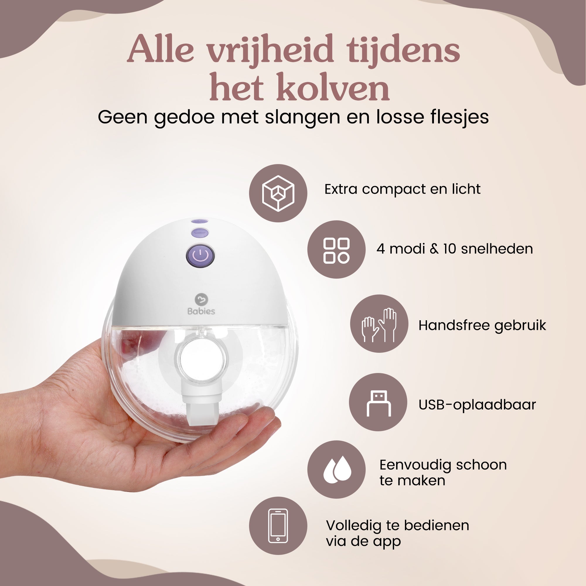 Draagbare Borstkolf Elektrisch met App Singel