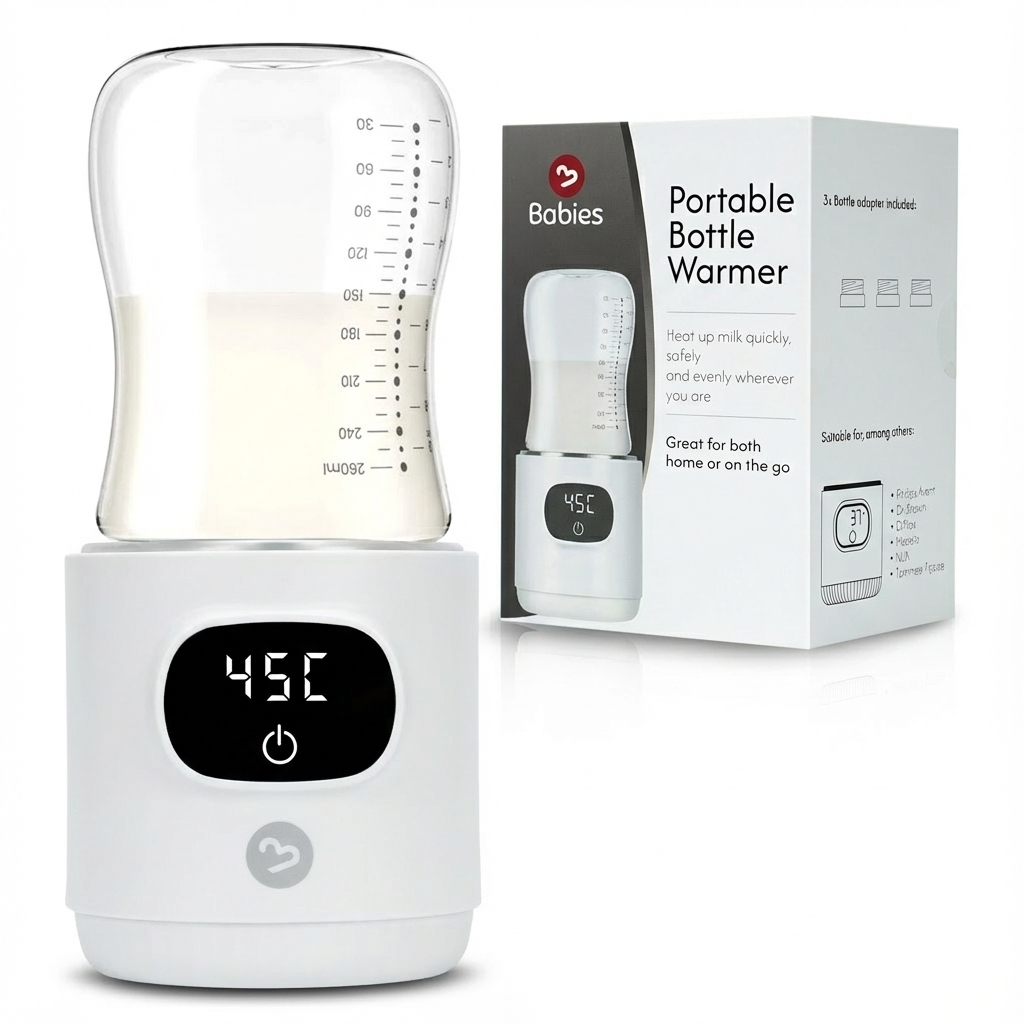 Tragbarer kabelloser Flaschenwärmer, Weiß