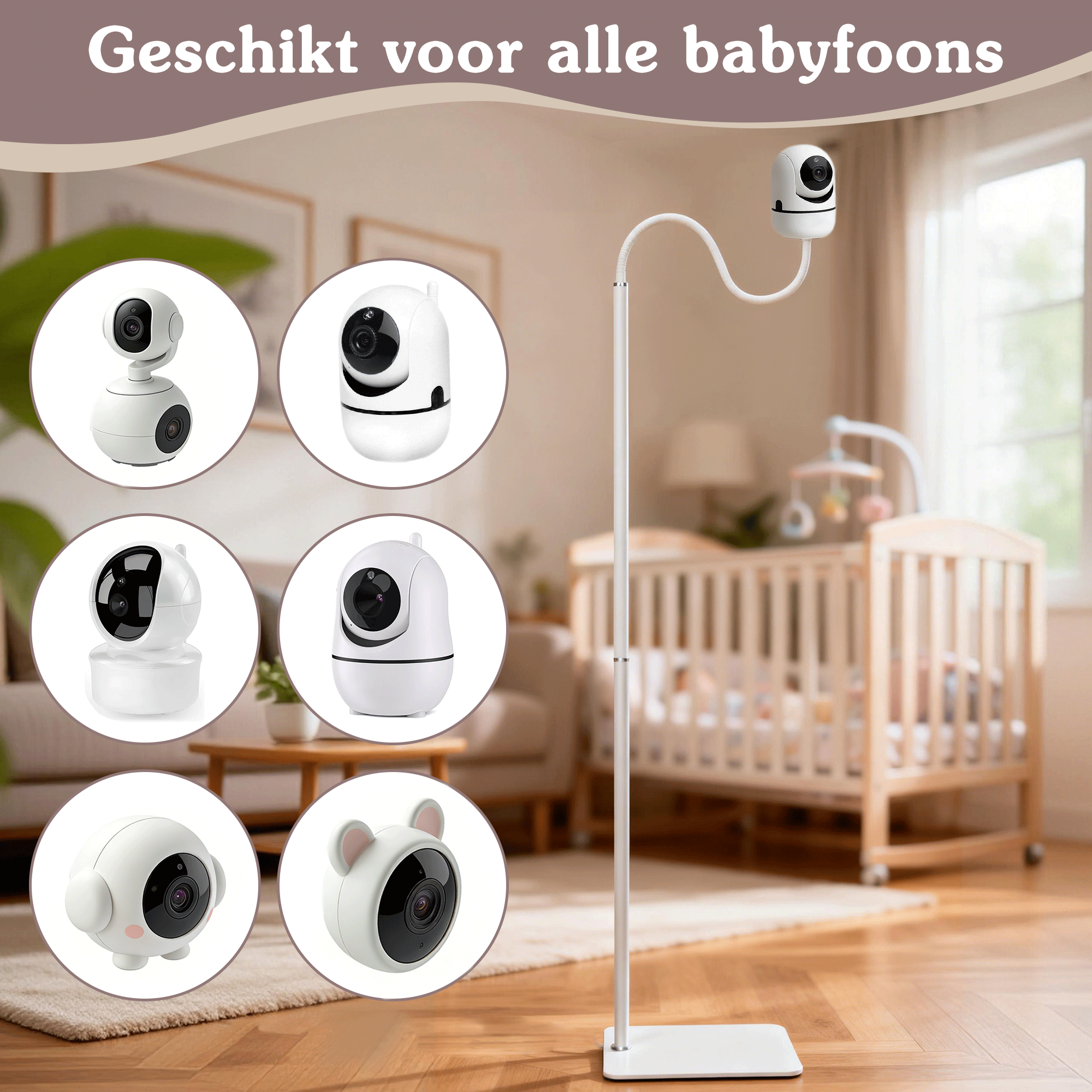 Babyphone-Halterung Universal Standard Weiß Stativ