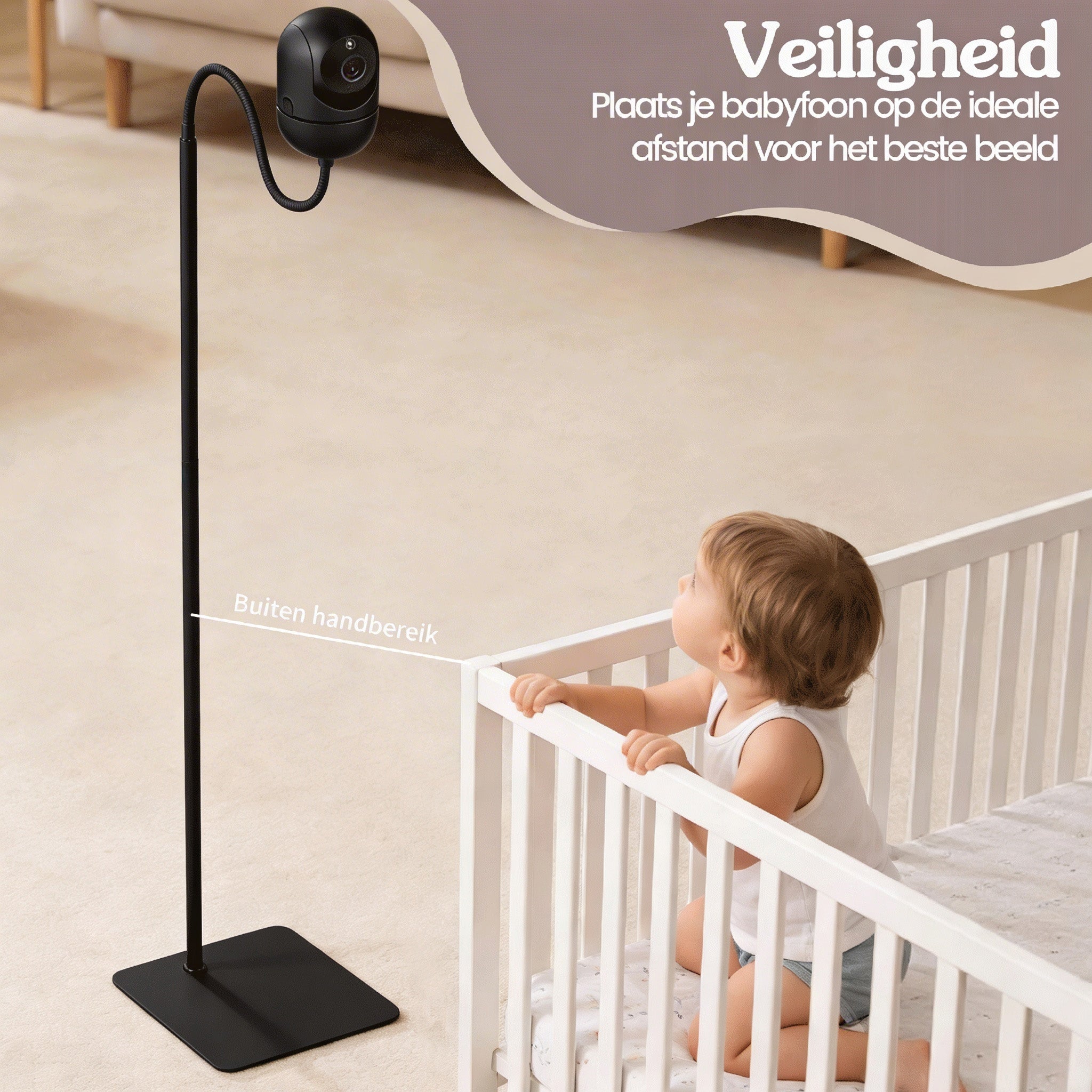 Babyphone-Halterung Universal Standard Schwarzes Stativ