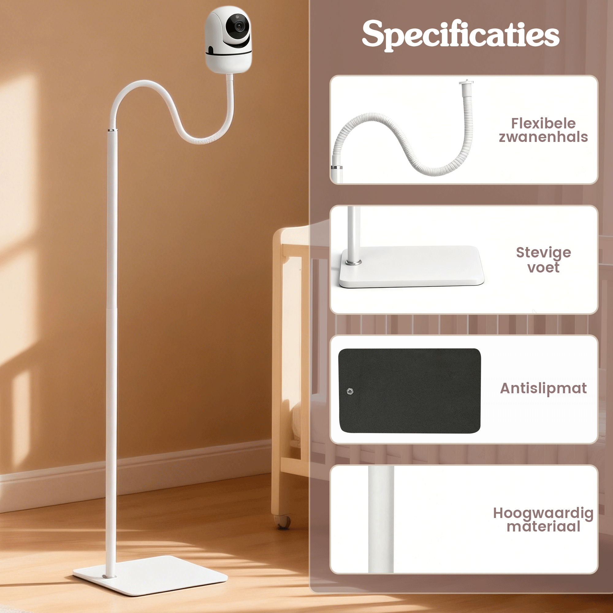 Babyphone-Halterung Universal Standard Weiß Stativ