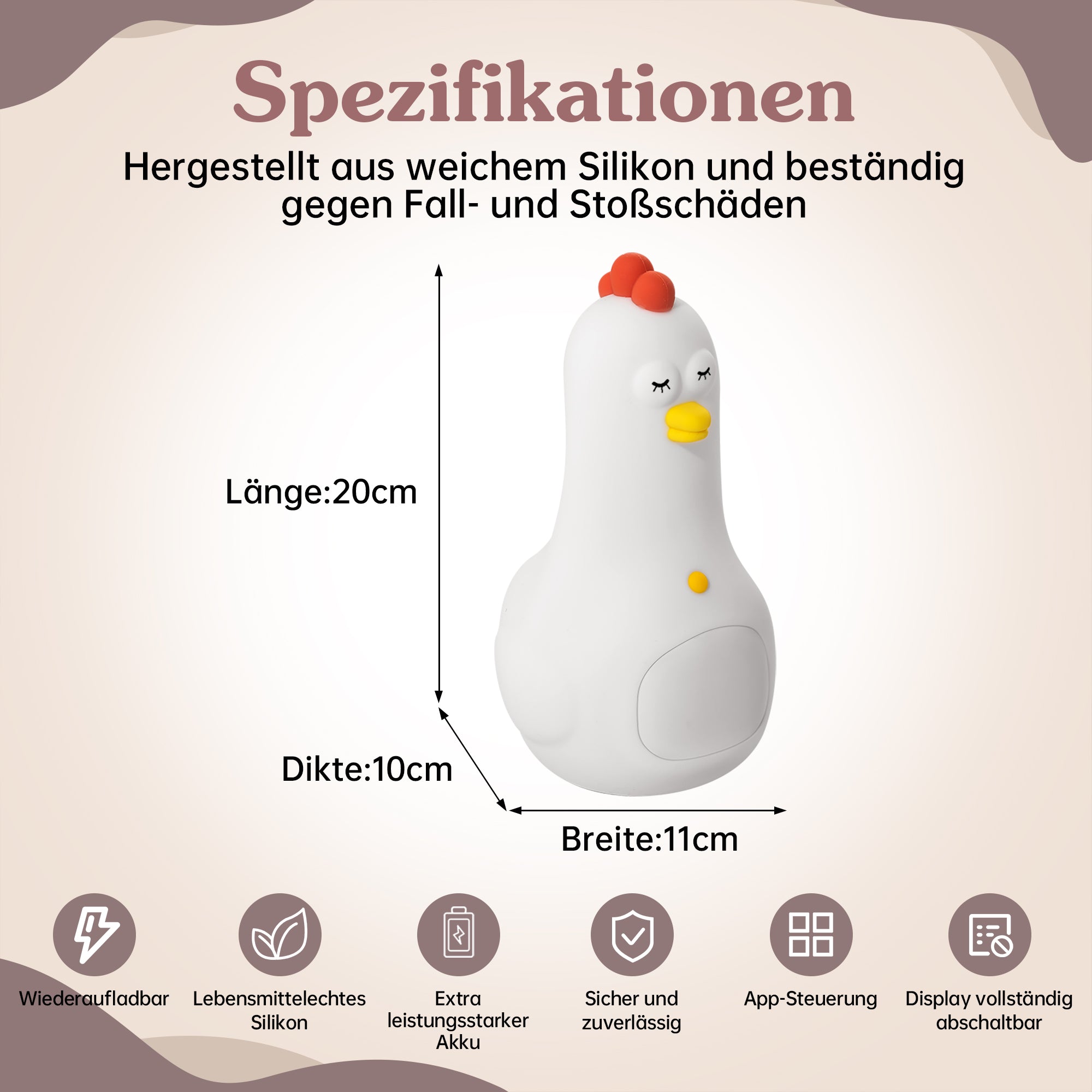 Schlaftrainer für Kinder mit App Huhn