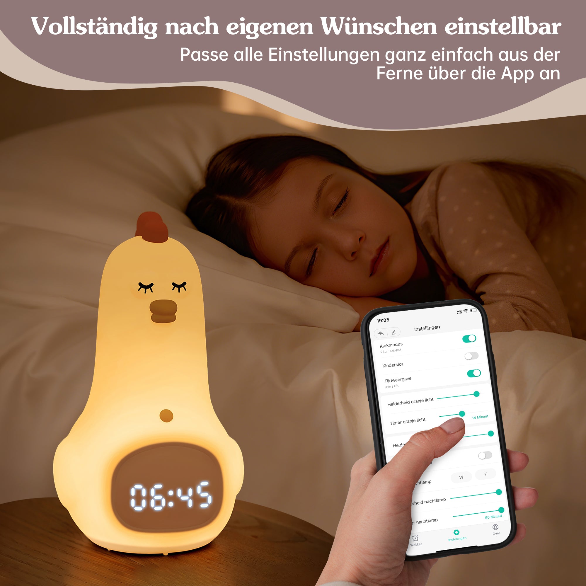 Schlaftrainer für Kinder mit App Huhn