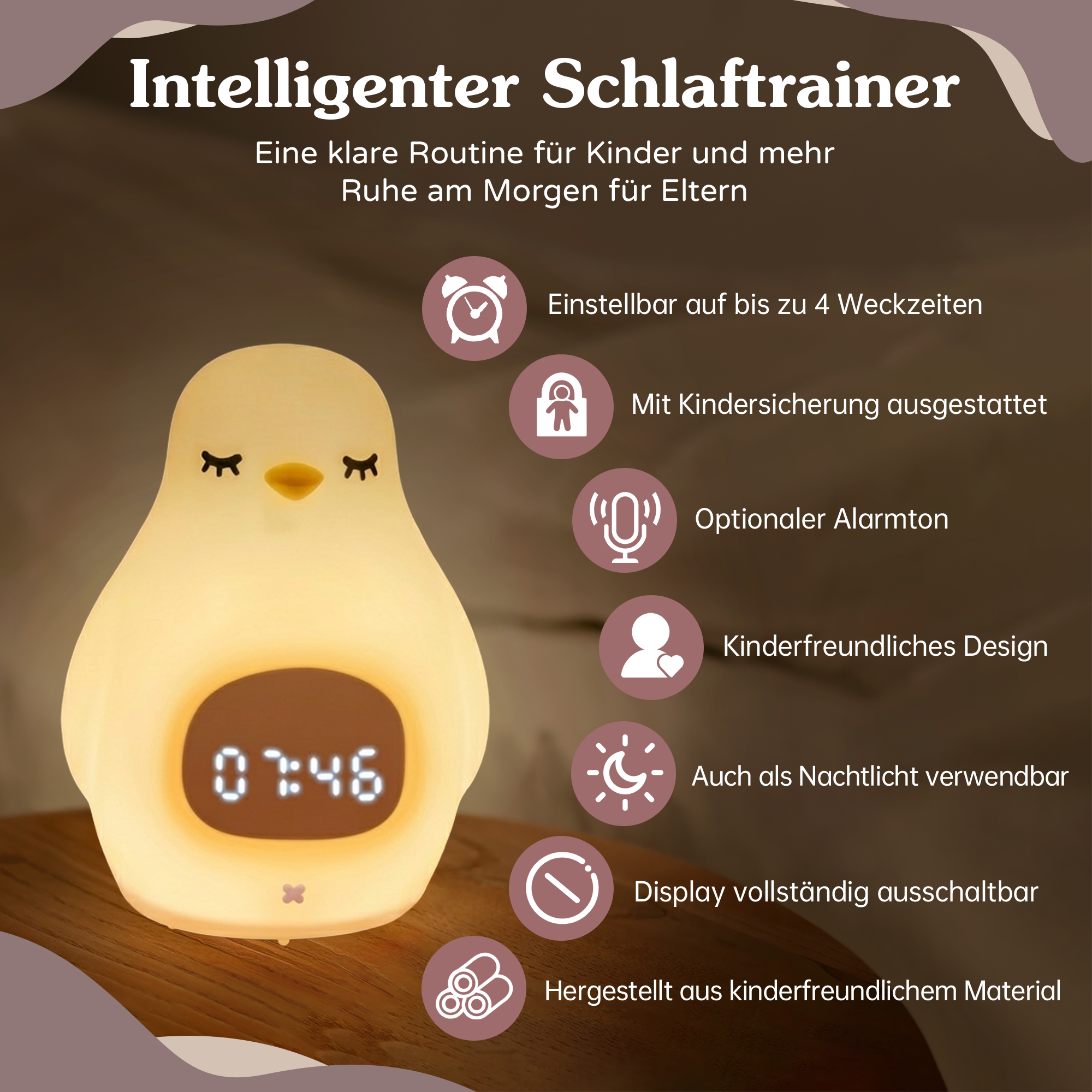 Schlaftrainer für Kinder mit App Pinguin