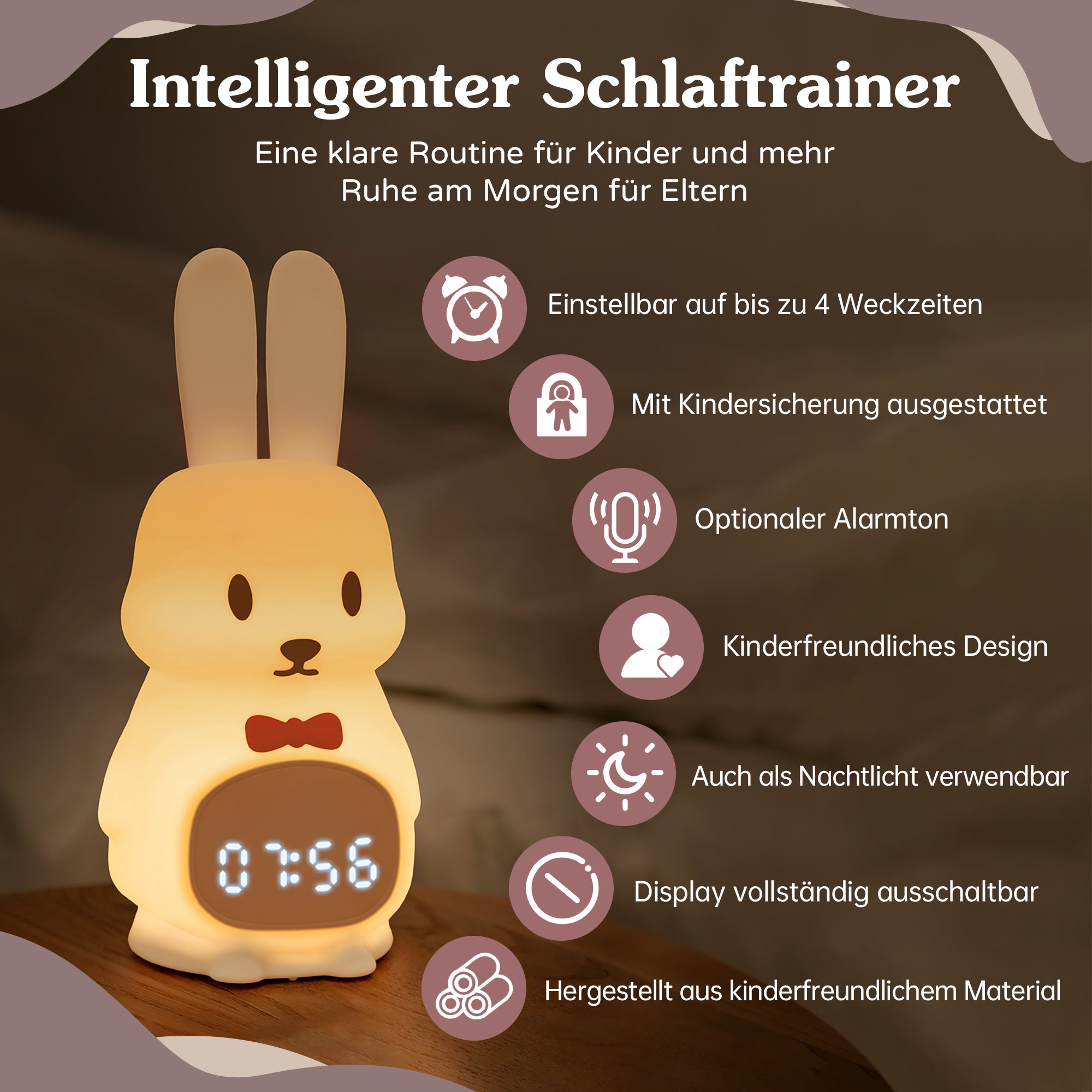 Schlaftrainer für Kinder mit App Kaninchen