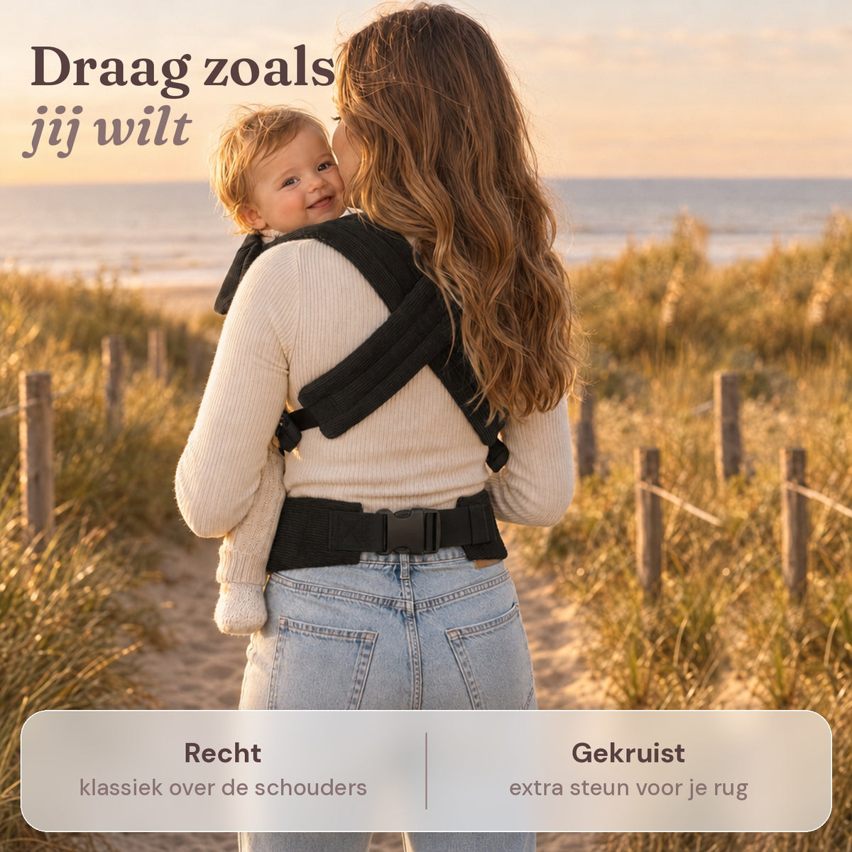 Ergonomische draagzak baby vanaf geboorte Zwart