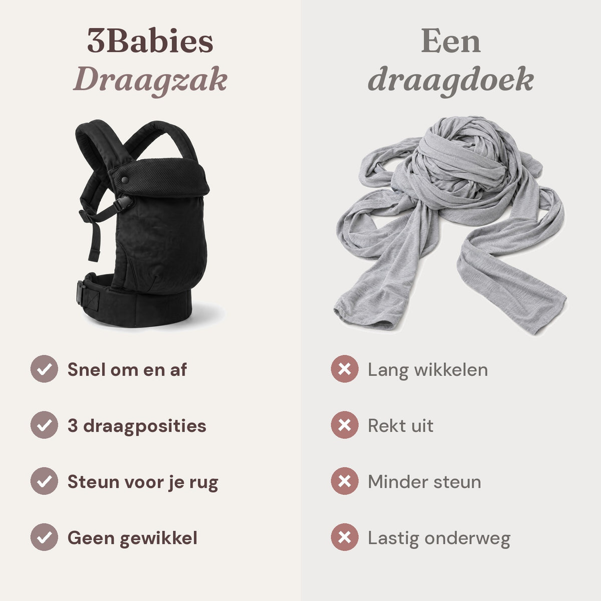 Ergonomische draagzak baby vanaf geboorte Zwart