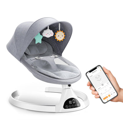 Baby Swing Elektrisch Babyschommel Wipstoel Grijs
