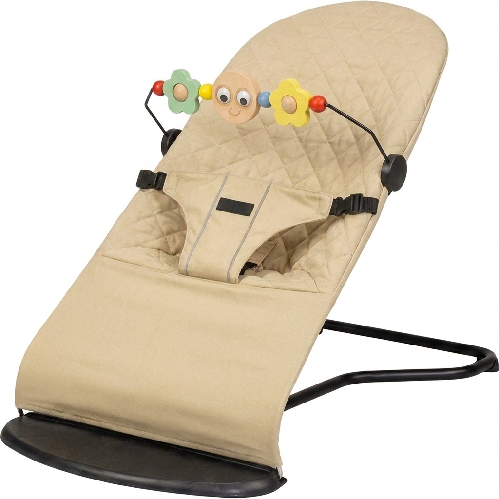 Baby Wipstoel Inklapbaar met Verstelbare Rugleuning Beige