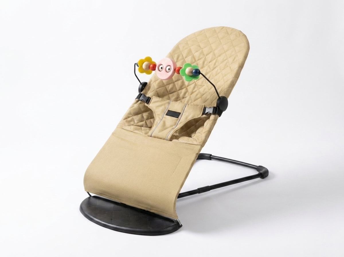 Baby Wipstoel Inklapbaar met Verstelbare Rugleuning Beige