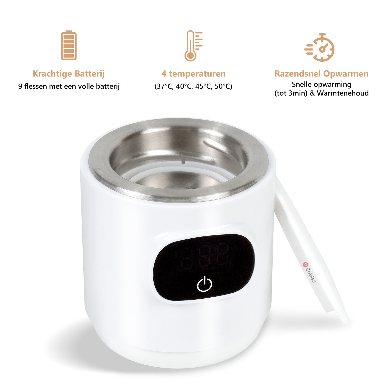 draadloze flessenwarmer
draagbare flessenwarmer
flessenwarmer
eigenschappen