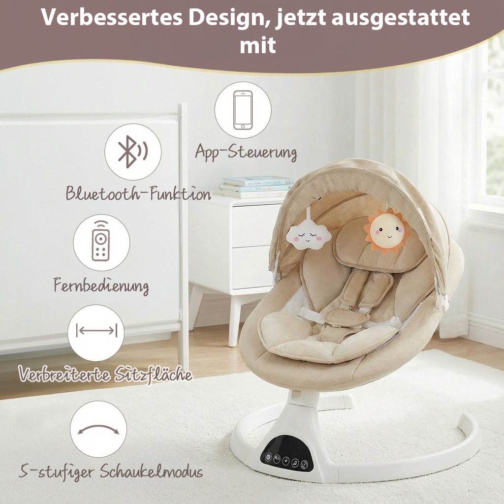 Elektrische Babyschaukel Babywippe mit Bluetooth Beige