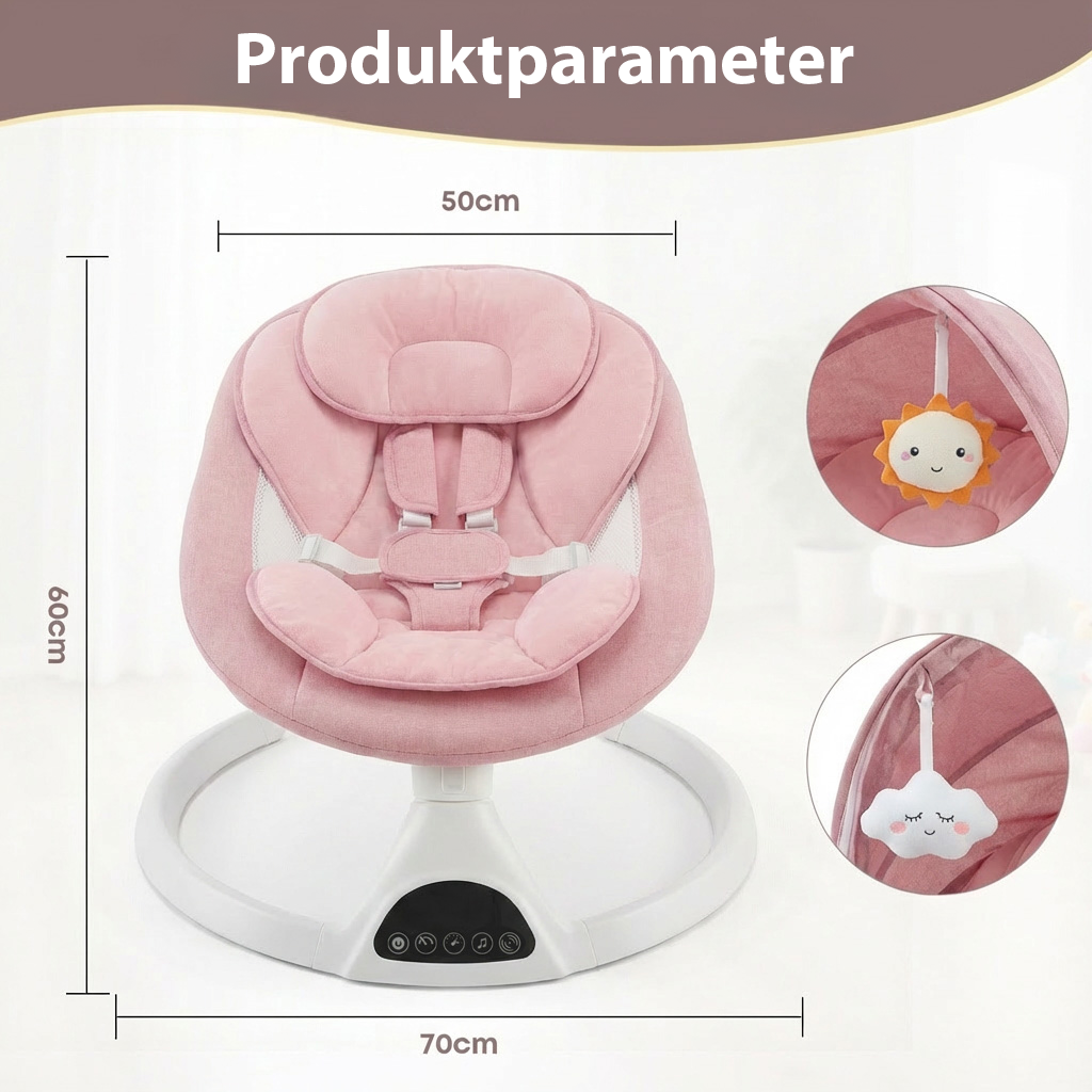 Elektrische Babyschaukel Babywippe mit Bluetooth Rosa