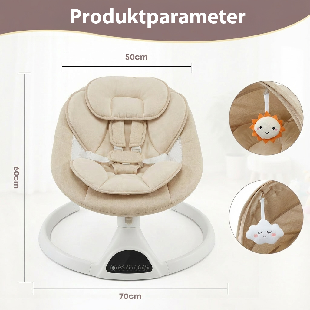 Elektrische Babyschaukel Babywippe mit Bluetooth Beige