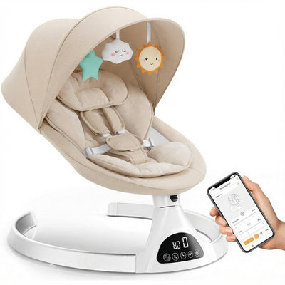 Elektrische Babyschaukel, Schaukelstuhl, Beige