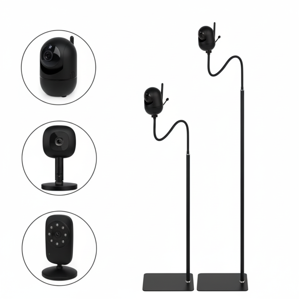 Babyphone-Halterung Universal Standard Schwarzes Stativ